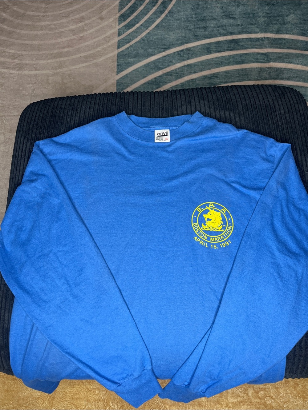Vintage 1991 Boston Marathon Long Sleeve T - XL
